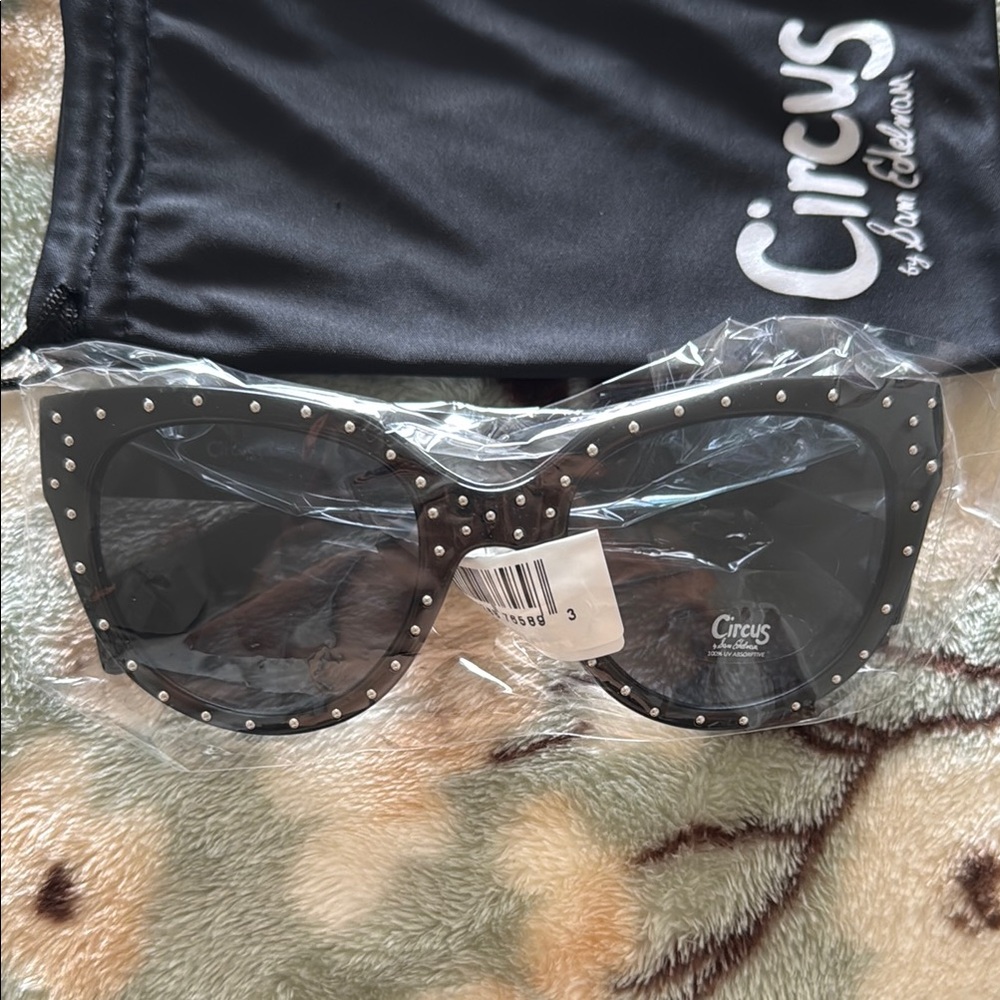 Circus by Sam Edelman Black Studded Sunglasses